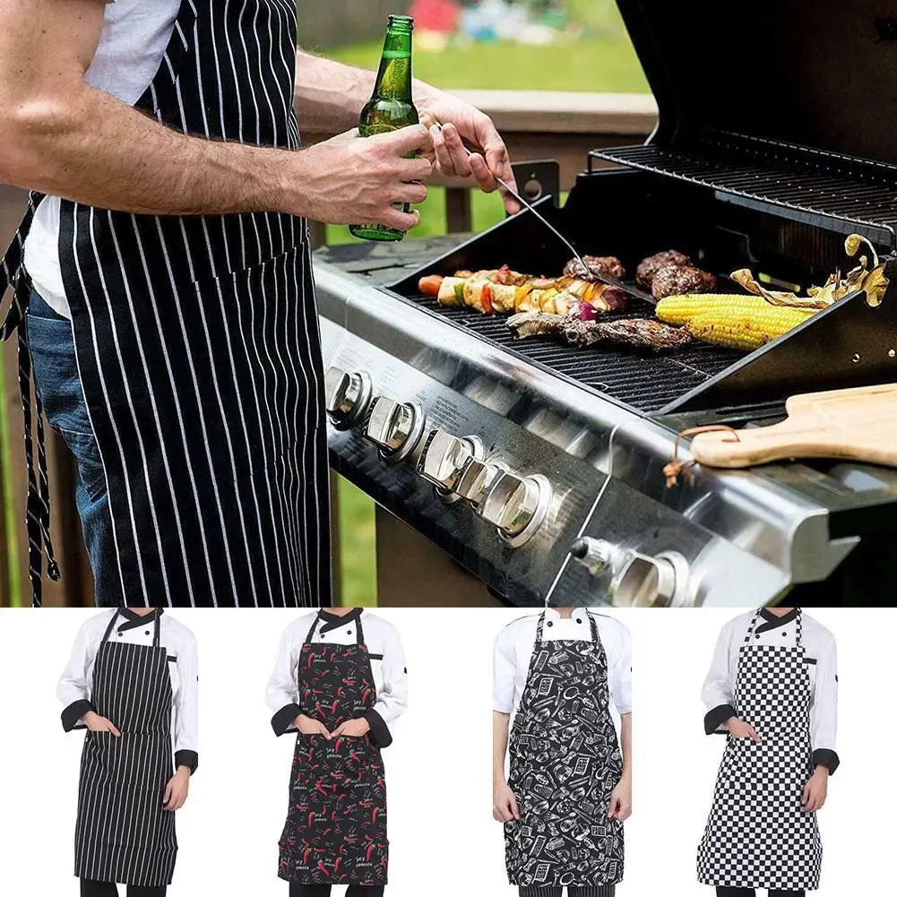 

Kitchen Aprons Household Aprons Waterproof Oil-Proof Apron Kitchen Halter Restaurant Chef Overalls Apron J7A3