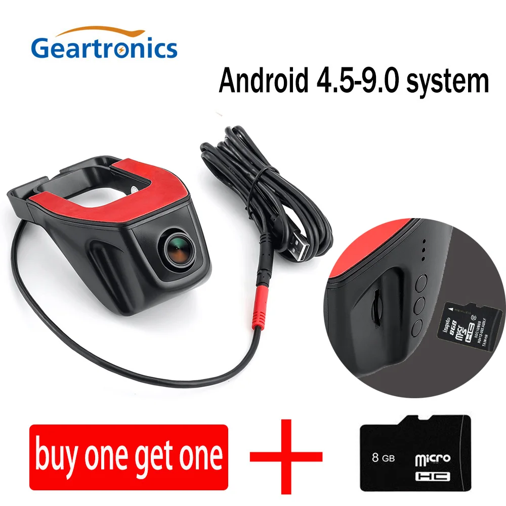 8G-Android 4.5-9.0 Видеорегистратор Видеорегистратор для вождения android видеорегистратор Автомобильный видеорегистратор суб камера gps плеер цифровой видео ночного видения HD 720 P для Android 6,0 7,1 4,4 регистратор - Название цвета: 8G-Android 4.5-9.0