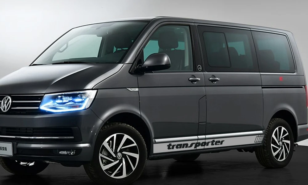 2Pcs Car Side Stripes Stickers Auto Vinyl Film Decoration Decals For Volkswagen Multivan T4 T5 T6 Styling Car Tuning Accessories