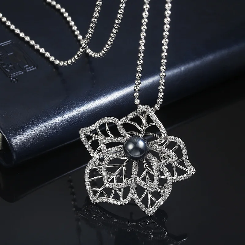 Женская Брошь с цирконом брошь листьями из настоящего золота 24 К Ювелирное