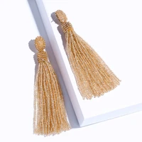 bohemian yellow multicolor beads tassel earrings for women handmade boho ear vintage jewelry long big statement earrings gift
