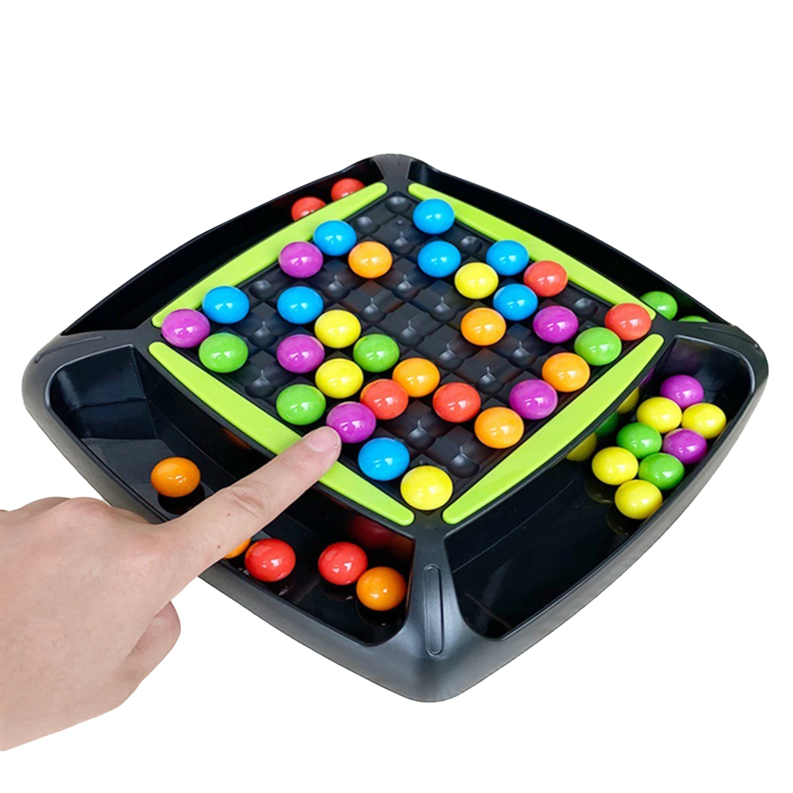 

Ball Elimination Game Wooden Colored Beads Rainbow Imagination Training Brain Toy