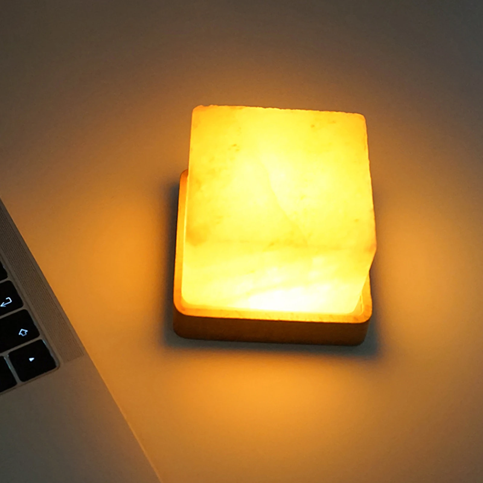 Himalayan Stone Lamp Dimmable Night Light with Wooden Base LED Nightlight for Home Desk Office Ornament Decor | Освещение