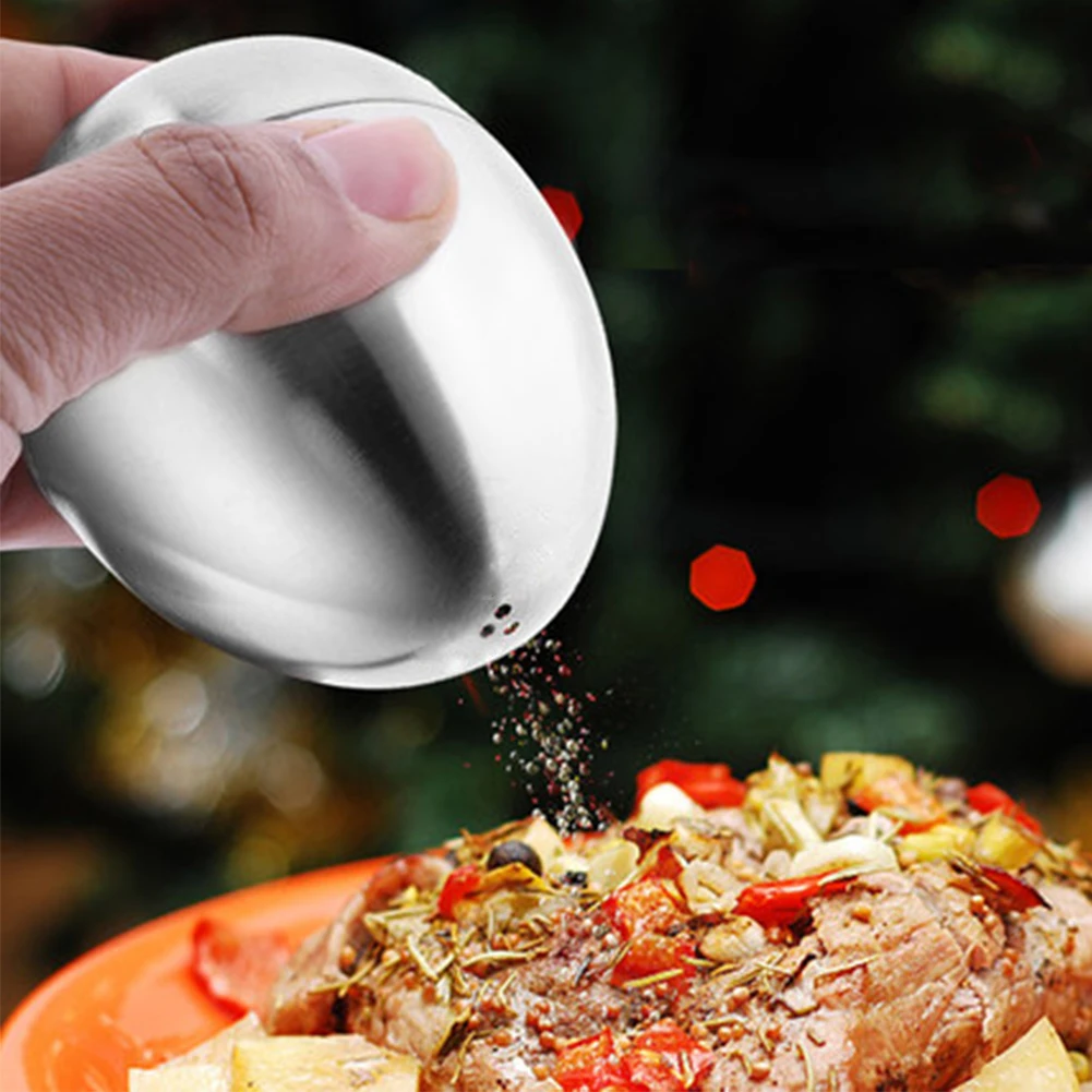 1 Or 3 Holes Stainless Steel Egg Shaped Cumin Spice Pepper Shaker Seasoning Bottle Kitchen Supplies Can Toothpick Jar Salt | Дом и сад