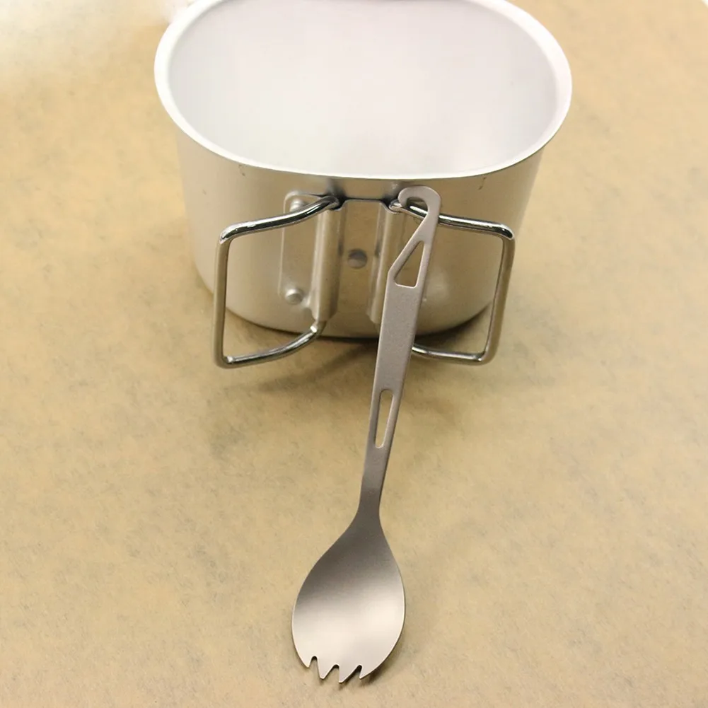 

3 In 1 Titanium Spoon Bottle Opener Spork Fork Outdoor Camping Picnic Ultralight Portable Multitool Tableware Flatware Utensil