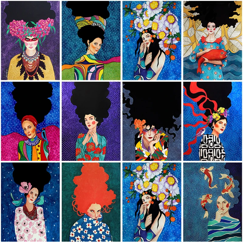 

5D Diamond Embroidery Cross Stitch Cartoon Diamond Painting Girl Full Square Round Mosaic Rhinestone Pictures Crafts Wall Art