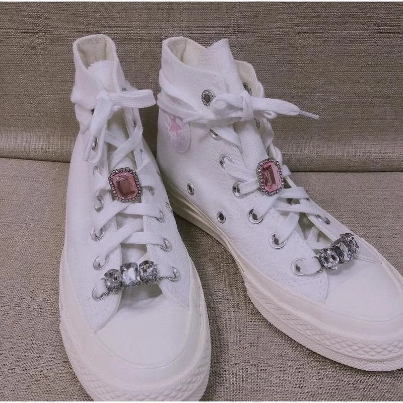 

Luxury Rhinestone Shoes Charms for Converse Designer DIY Flats Shoes Shoelace Accessories Fashion Elegant Shoes Decorations New