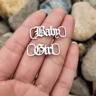 Обувь для маленьких девочек с пряжкой, рождественский подарок, нержавеющая сталь, бохо, ювелирное изделие, старая английская Левая Правая буква, Золотой буквенный букв, Bad Girl, для женщин и детей