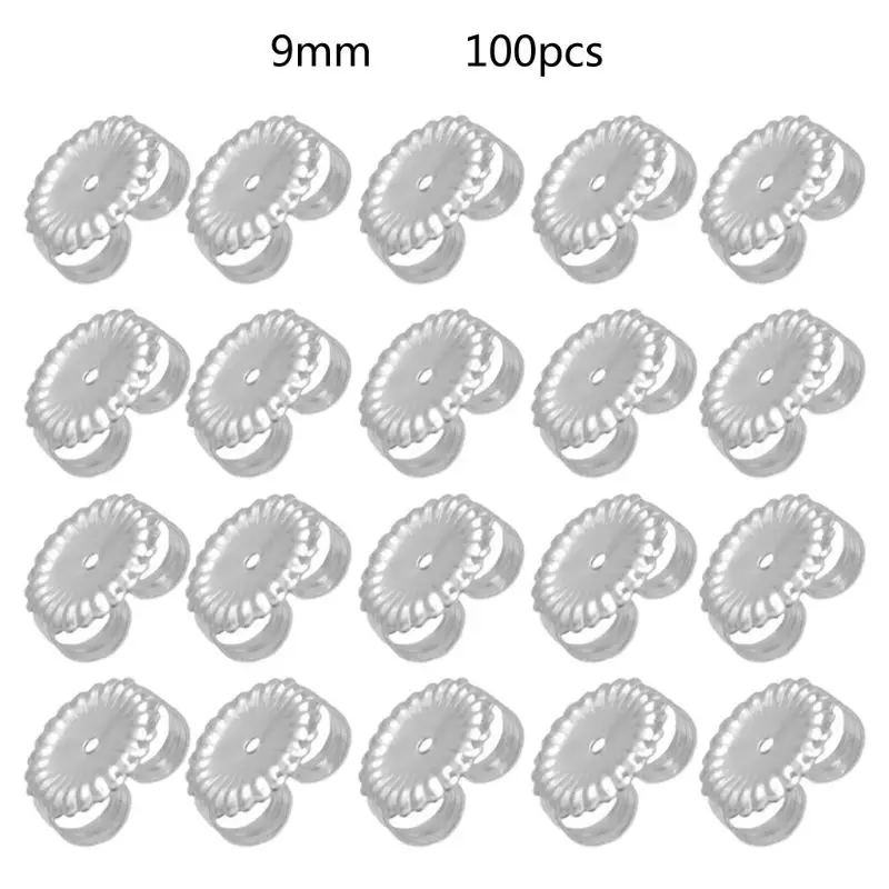 

100Pcs Gold Earring Back Replacement Secure and Comfortable with Ear Studs Locking Tension Grip Earrings Tight Nuts E56A