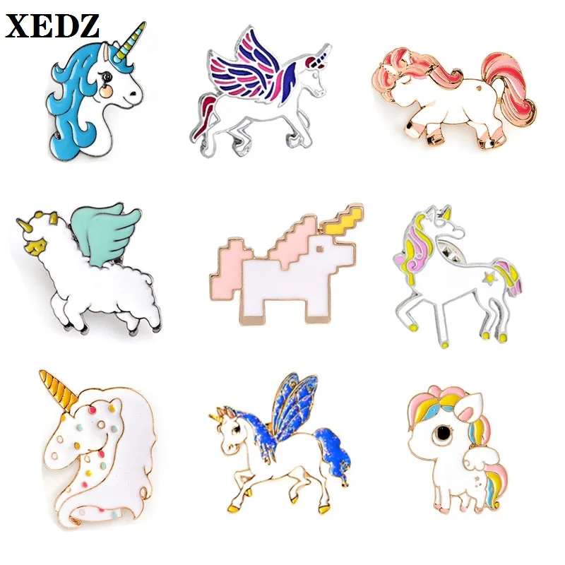 XEDZ Цветные Крылья единорог милый ангел лошадь лось овечка звезды пятна мозаика