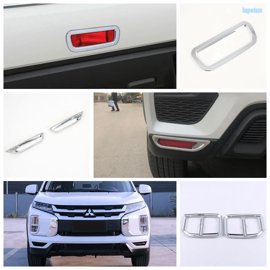 

Lapetus Front / Rear Fog Lights + Brake Lamps Cover Trims Shiny Style Fit For Mitsubishi ASX 2020 2021 Chrome Exterior Refit Kit