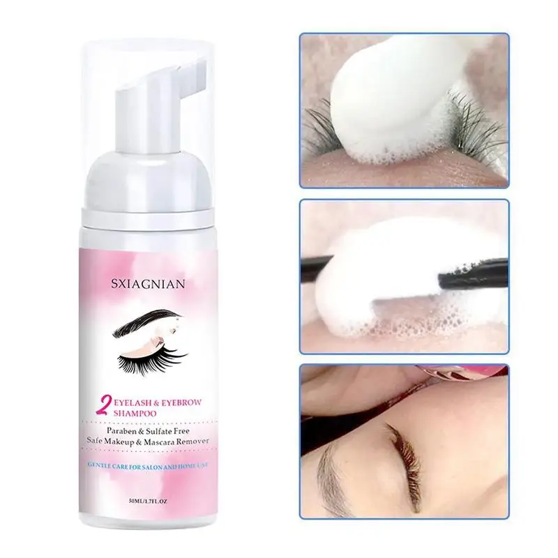 

50ml Eyelash Extension Cleanser Foam Mousse Eyelash Cleansing Mousse V3W9