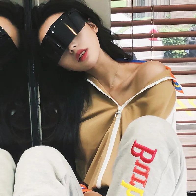 2020 Fashion Sunglasses Women Men Brand Design Goggle Sun Glasses Big Frame Shield Visor Windproof UV400 | Аксессуары для одежды