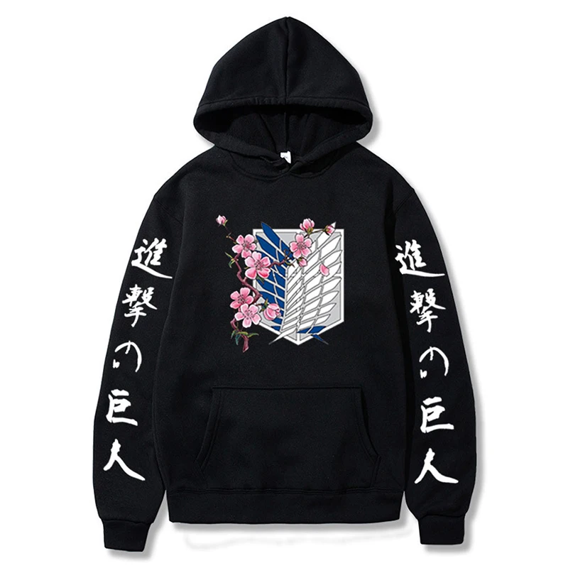 

Japanese Anime Graphic Hoodies Men Women Long Sleeve Attack on Titan Shingeki No Kyojin Pullover Sweatshirt Unisex Male