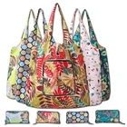 Женская Складная сумка для покупок из ткани Оксфорд с принтом, водонепроницаемая Повседневная Большая Сумка через плечо, экологичные сумки-тоуты, сумка для хранения продуктов