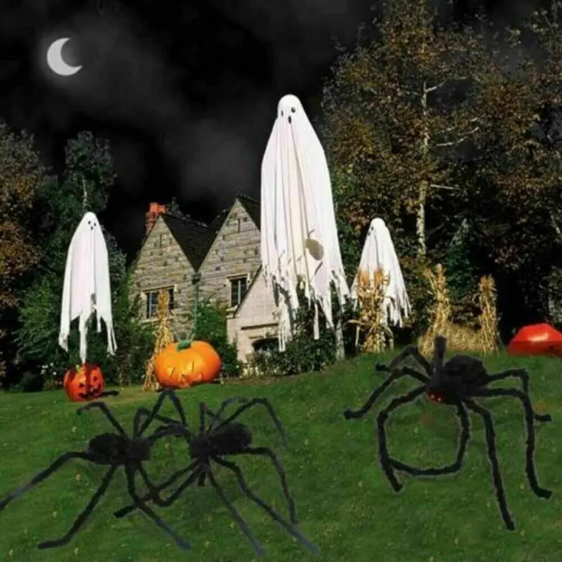 Страшная забавная игрушка паук плюшевый из проволоки и плюша Хэллоуин 5