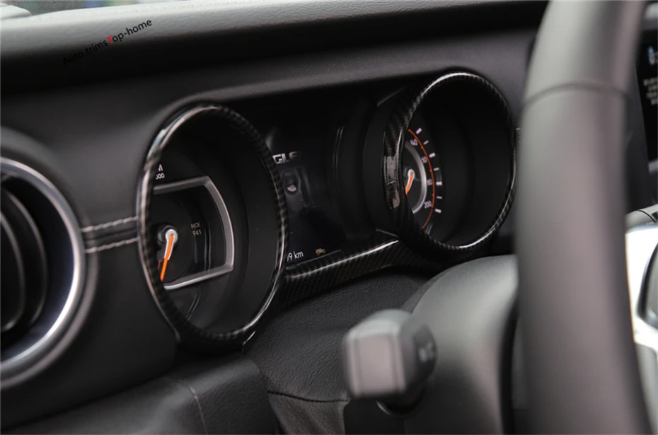 Yimaautotrims приборной панели инструмент полосы экрана кольцо крышки Накладка для Jeep Wrangler JL красный углеродное волокно вид интерьера