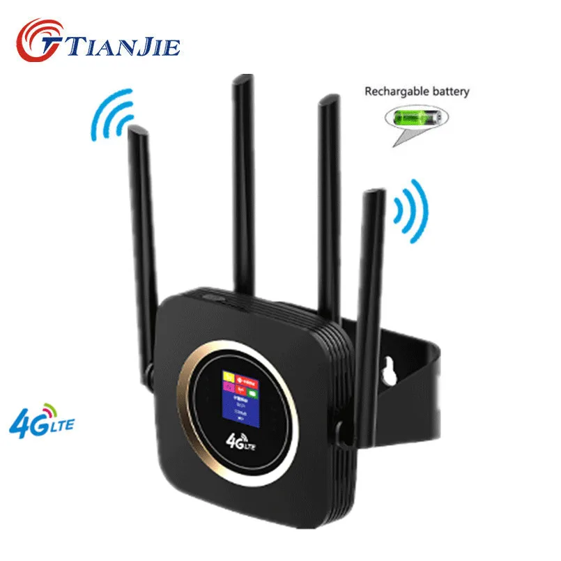 TIANJIE 3g/4G внешняя антенна CPE Wi Fi роутер с аккумулятором 3000 мАч sim карта LTE/FDD