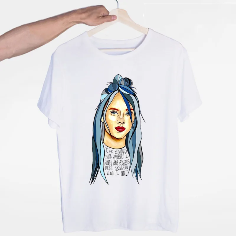 Billie Eilish уличная Футболка мужская s футболка Мягкая футболка Homme модная певица Harajuku рубашка Мужская/Женская