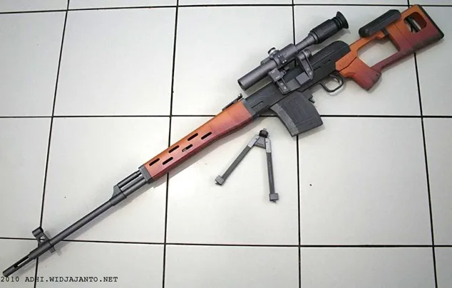 Снайперская винтовка в масштабе 1:1 пистолет SVD оружие Firearm сделай сам лист