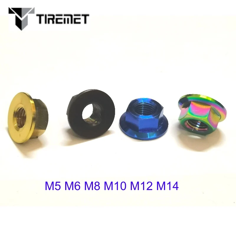 Титановые фланцевые гайки Tiremet M5 M6 M8 M10 M12 M14 для велосипеда мотоцикла