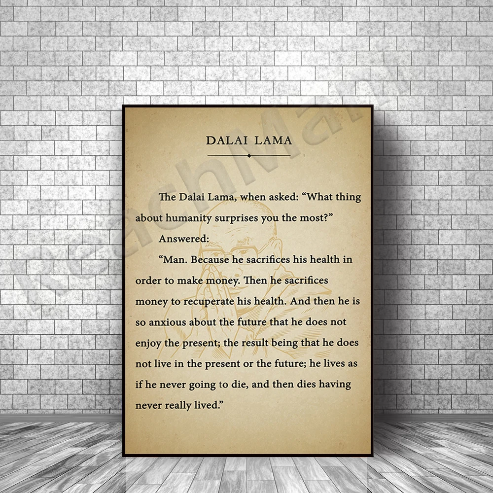 

Dalai Lama Quotes Inspirational Quotes Poster Dalai Lama When Asked About Human Nature | Dalai Lama Inspirational Quotes Print