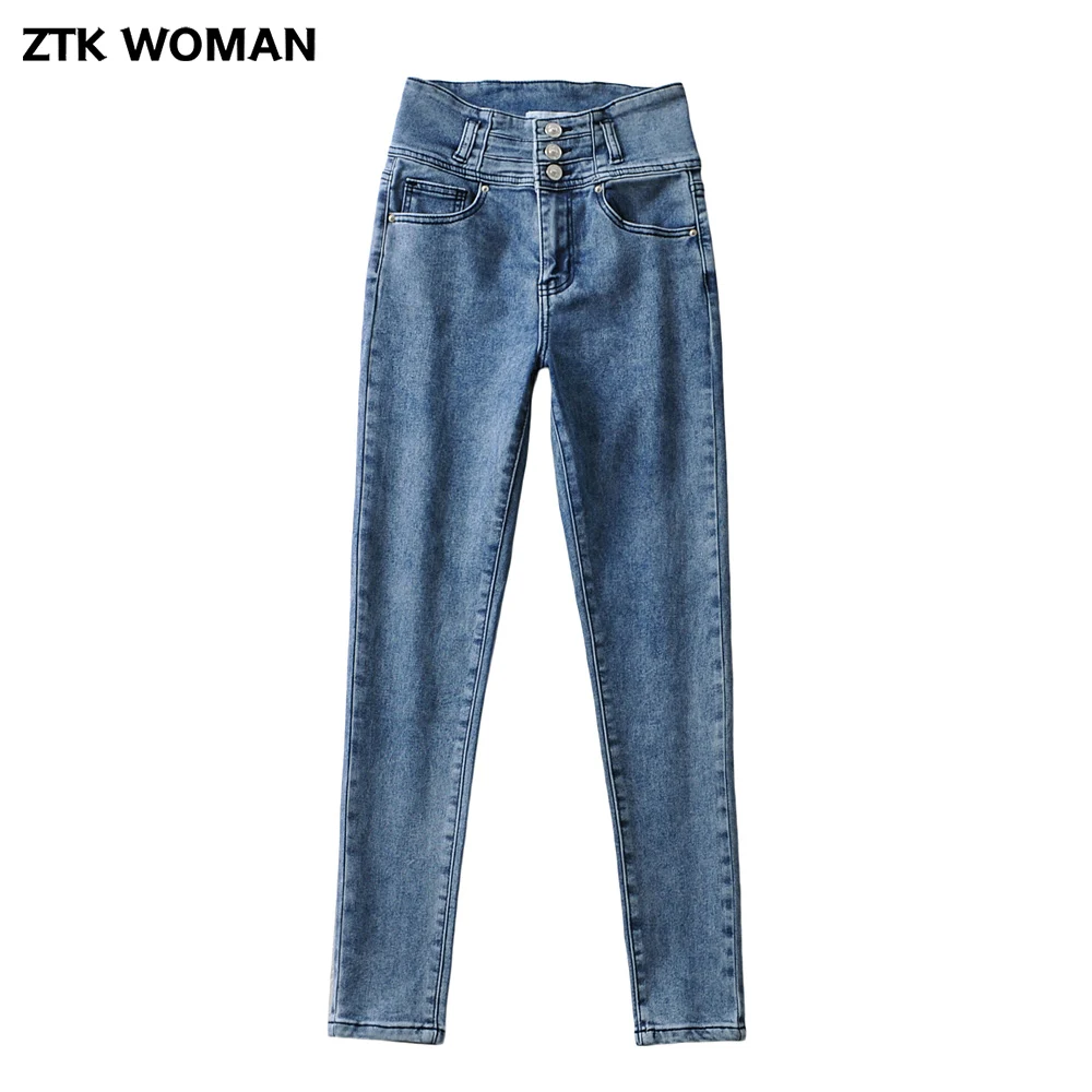 Женские джинсы ZTK с высокой талией однотонные джинсовые брюки-бойфренды