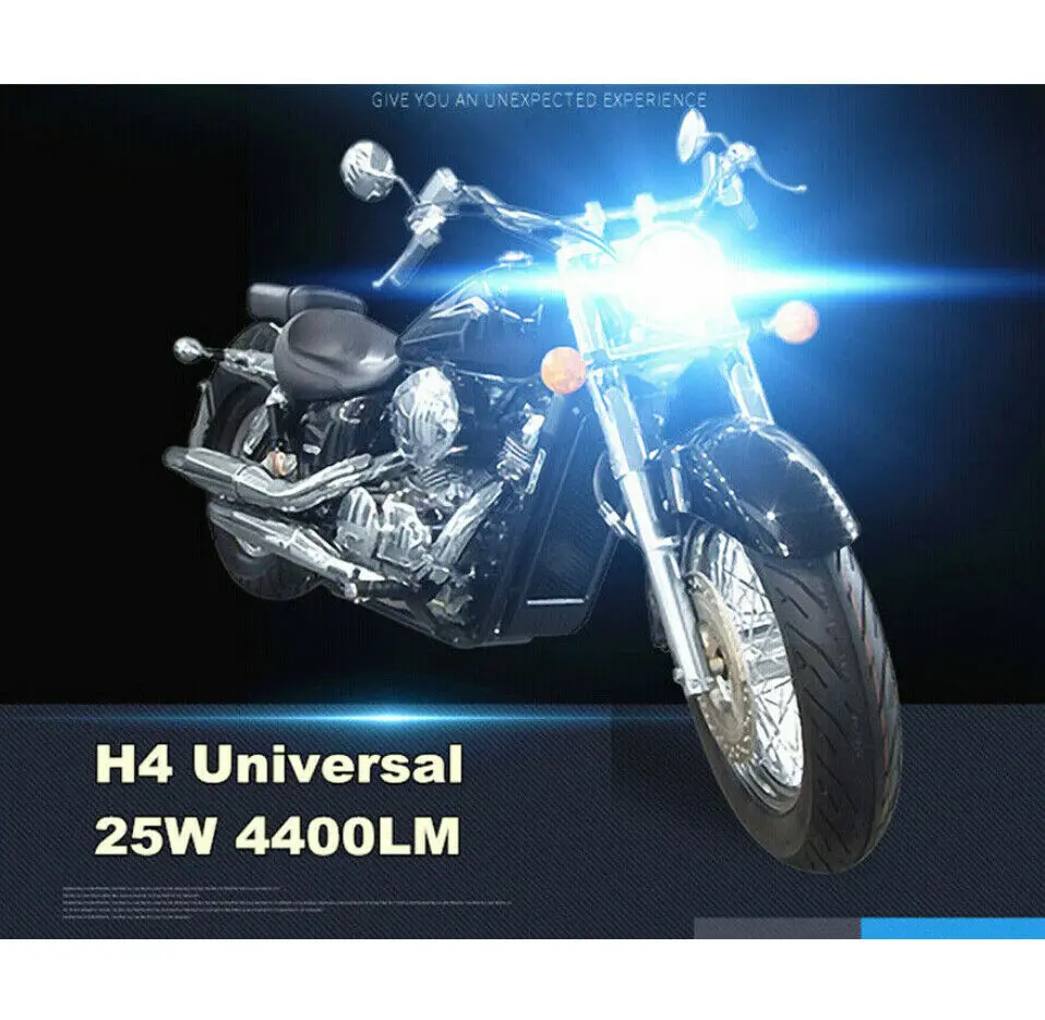 

1PC H4 Led Motorcycle Headlight 12V 25W Moto Bulbs 4400LM 6000K Super Bright White Motorbike Head Lamp Scooter Accessories Moto