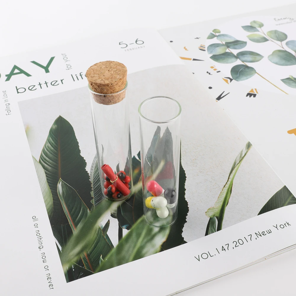 

22ml Mini Corks Bottles Clear Glass Straight Mouth Jars Empty Healthy and Eco-friendly Glass Vials Bottle10pcs-22x90mm