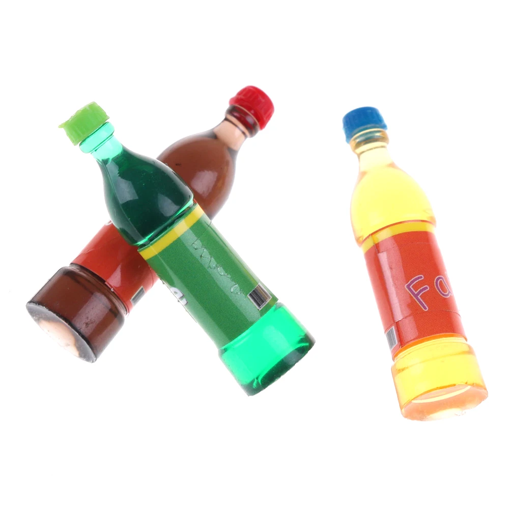 3 бутылки 1:12 Миниатюрный Кукольный домик еда содовые напитки аксессуары для