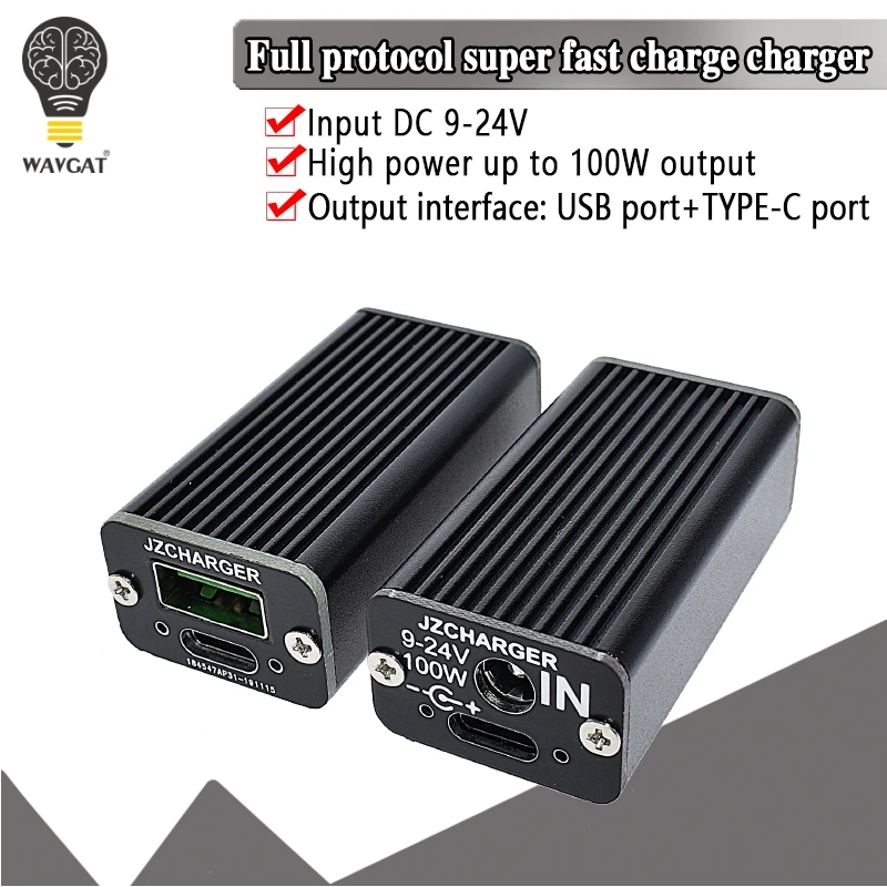 USB устройство для быстрой зарядки аккумуляторов 100 Вт DC + PD порт VOOC QC4.0