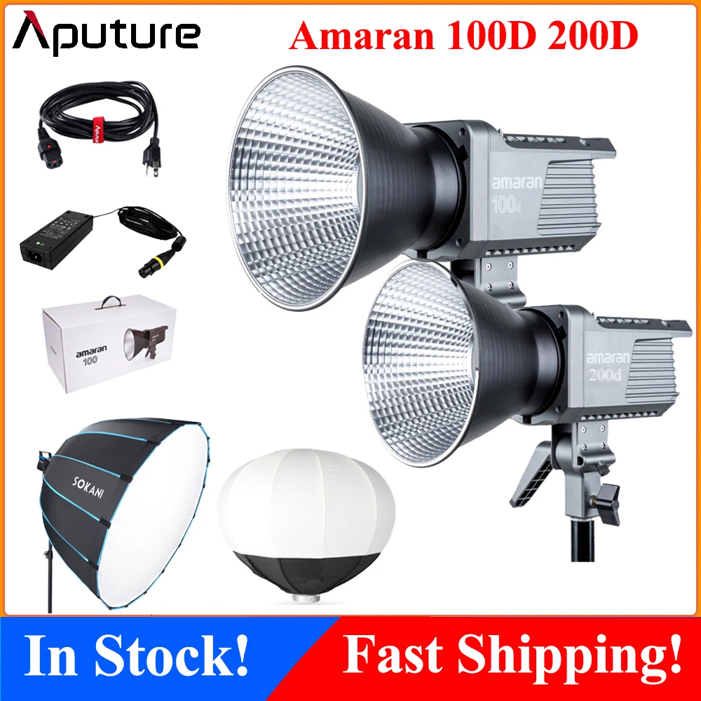 Aputure Amaran 100D 200D 5600K LED Video Light COB Daylight Studio Light For Camera Video Photo Light/Bowens Mount