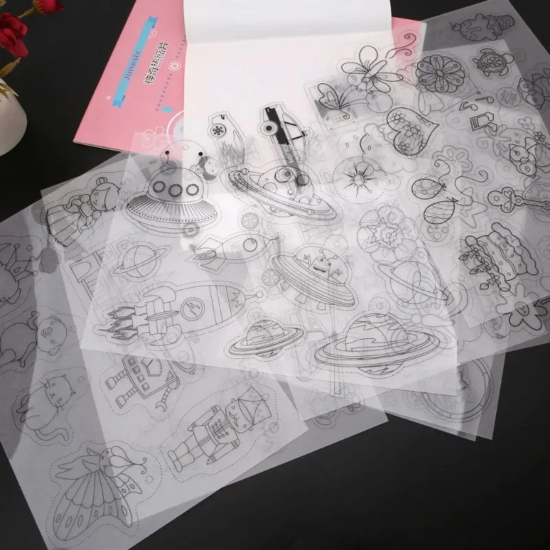 

8 Pack Shrink Flim Sheet Art Design Papers for Kids DIY Drawing Jewelry Projects 19QC