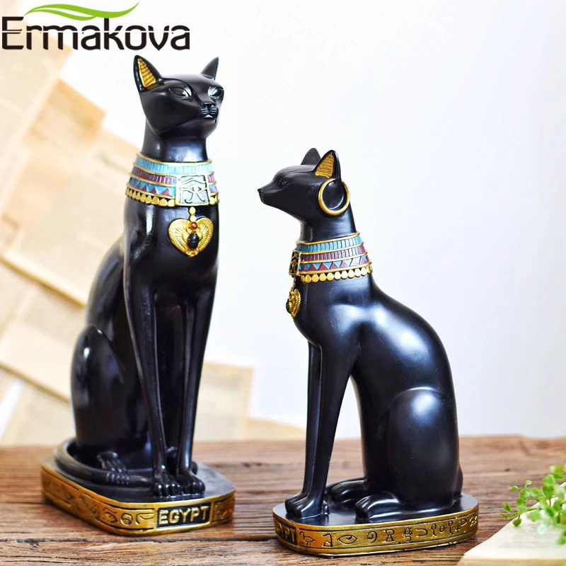 Статуэтка египетского кота из смолы ERMAKOVA статуя египетской богини скульптура