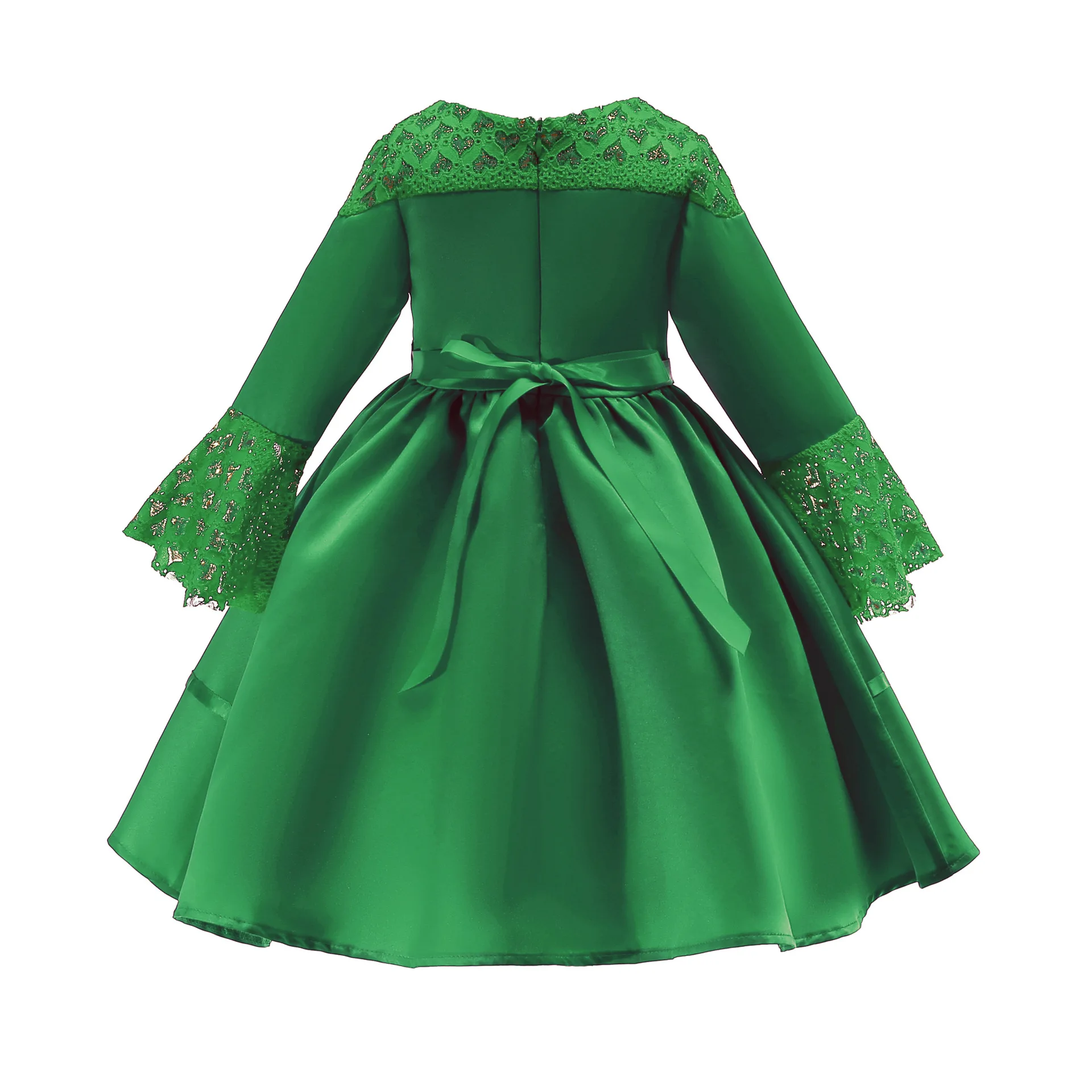 Детское рождественское платье для девочек Новогоднее кружевное красного и