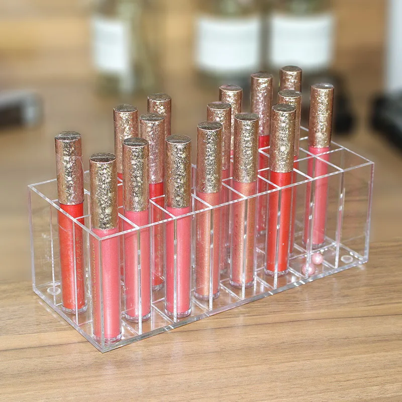 Acrylic Lip Gloss Holder 24 Slots Lipstick Box Display Stand Sundry Storage Cosmetic Makeup Organizer | Дом и сад