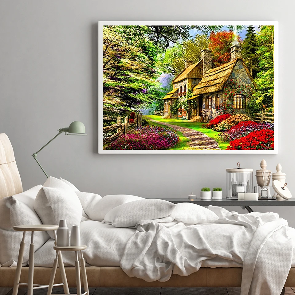 Алмазная 5D картина сделай сам водопад пейзаж закат полный квадрат/Круглый Набор