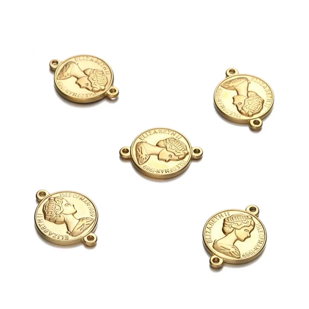 10 шт./партия винтажные подвески-монеты из нержавеющей стали