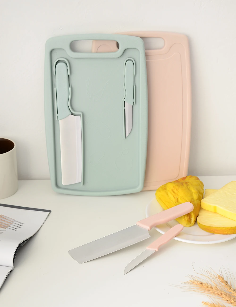 Набор ножей XYj шеф повара из 3 предметов кухонные ножи с пластиковой разделочной