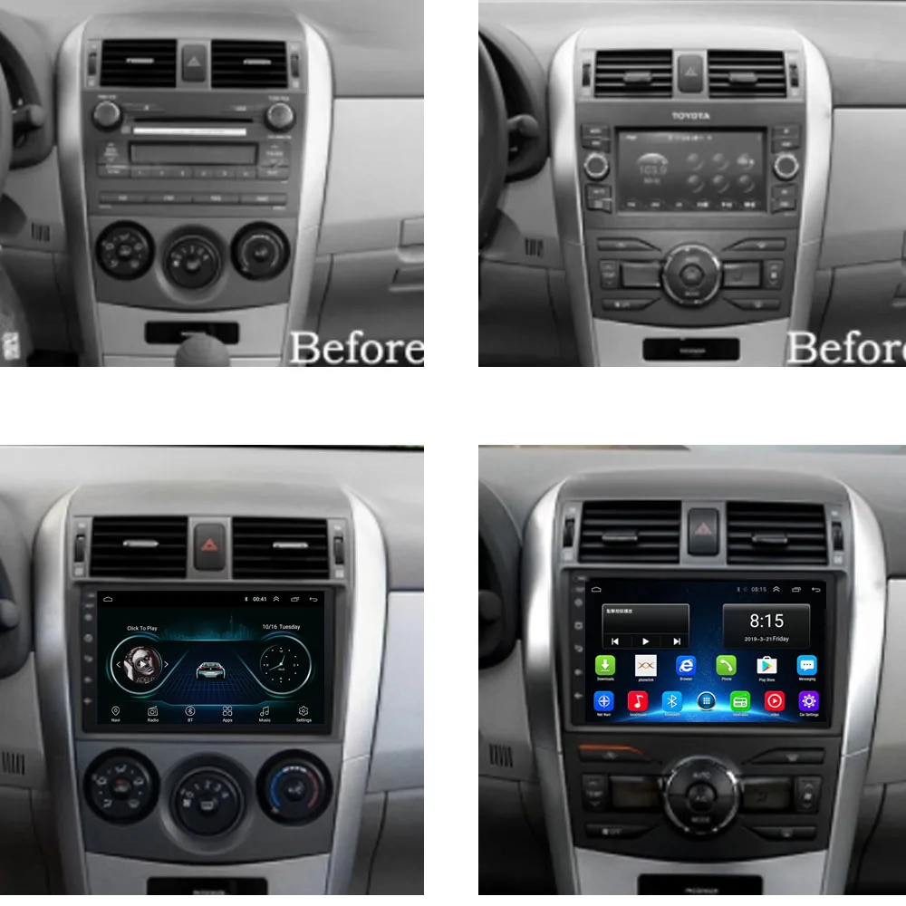 4G LTE Android 8,1 подходит для TOYOTA Corolla 2008 2009 2010 2011 Мультимедиа стерео автомобильный dvd-плеер навигация gps радио