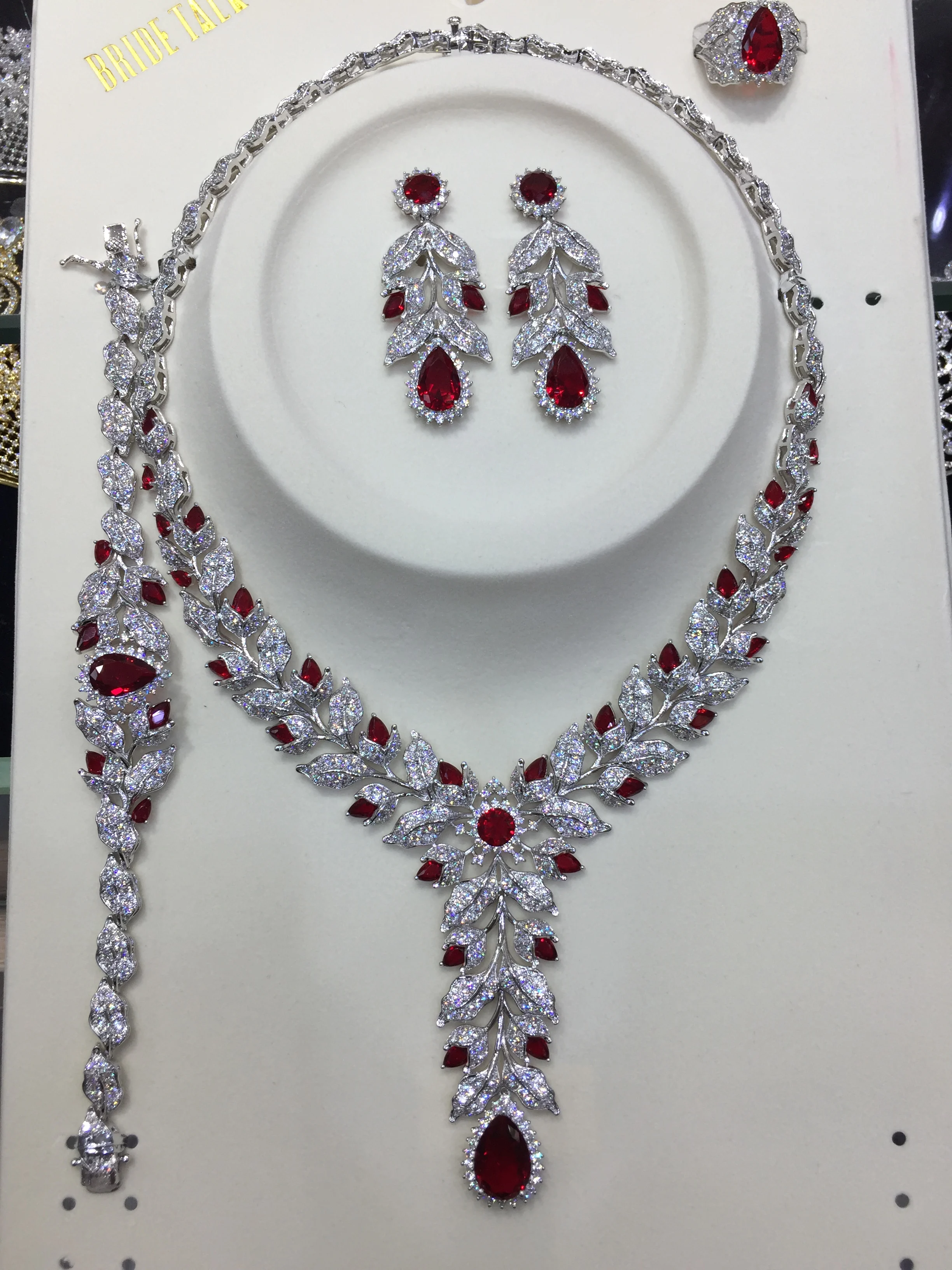 

TIRIM Dubai Luxury Elegant Bridal Necklace Set for Women Cubic Zirconia Wedding Jewelry Sets For Brides Accessories jewelri