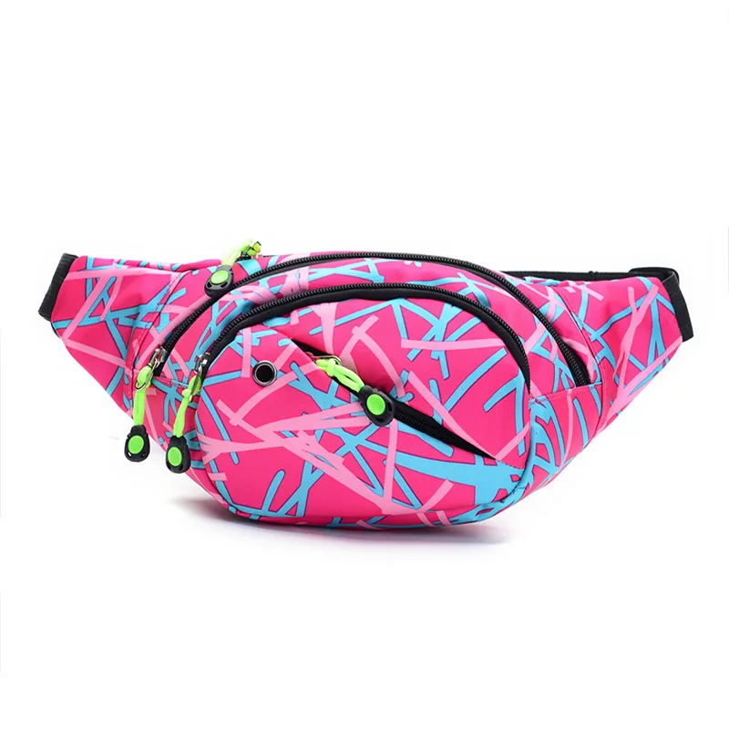 

10PCS/LOT Waist Bag Nylon Fanny Pack for Men Women Unisex leather Camouflage Multi Pocket Waist Pack Belt Bag