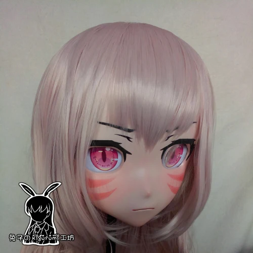 

(Rabbit 63) Crossdressing Pretty Girl BJD Doll Mask Final Fantasy XIV Cartoon Japan Anime Realistic Silicone FF14 Miqo'te Cospla