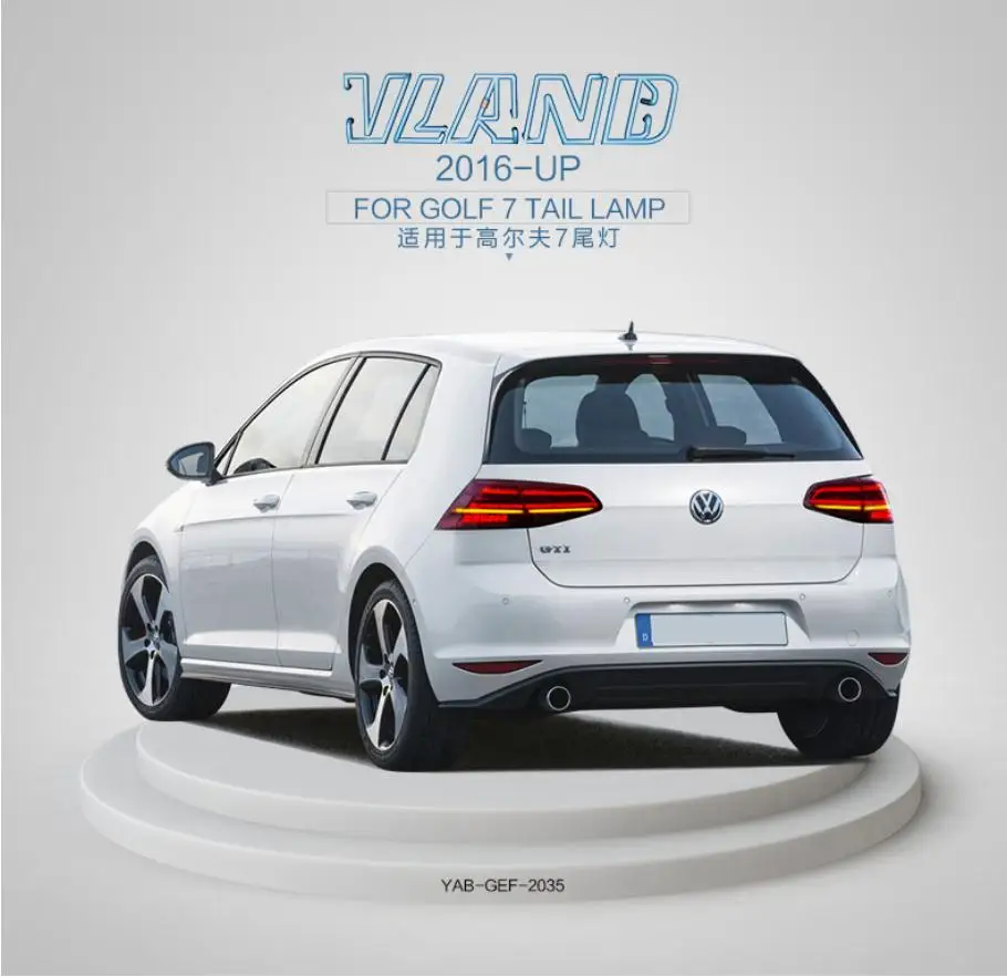 Vland автомобильные стильные стоп-сигналы для Golf 7 задний фонарь для Golf 7,5 задний фонарь с DRL+ тормоз+ движущийся сигнал