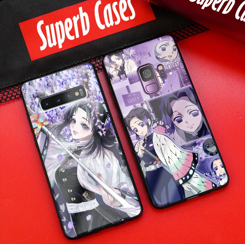 Shinobu Kocho Kimetsu no Yaiba мягкий силиконовый стеклянный чехол для телефона Samsung Galaxy S8 S9 S10e