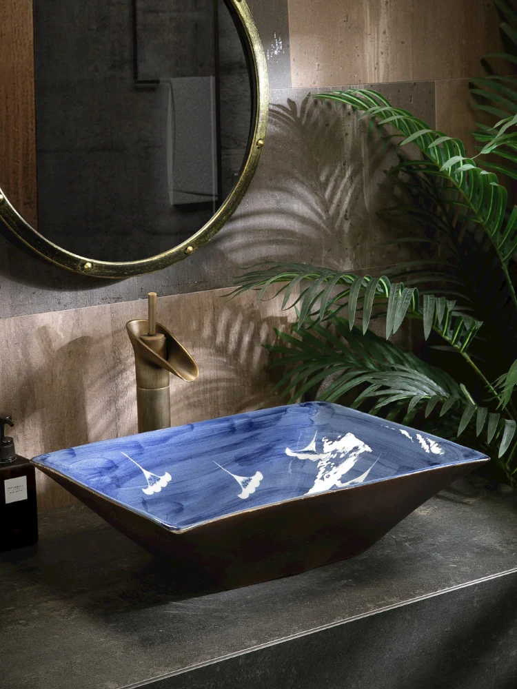 Раковина прямоугольной формы в европейском стиле китайская искусственная