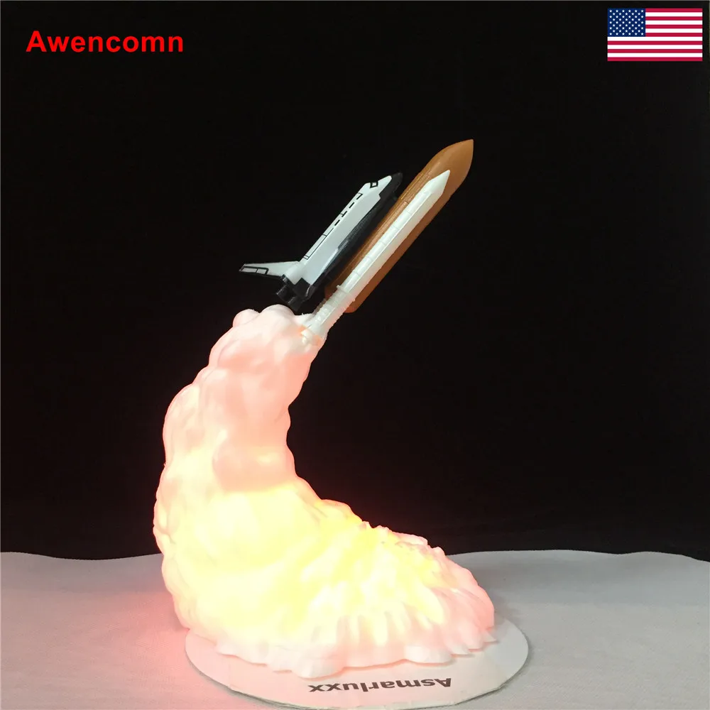 Изогнутые Запуск космический челнок лампа 3D ракетная с принтом ночной