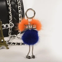 classic chain luxury mink fur pendant cute doll keyring bag charm holder accessories carmobile iiaveros chaveiro keychains
