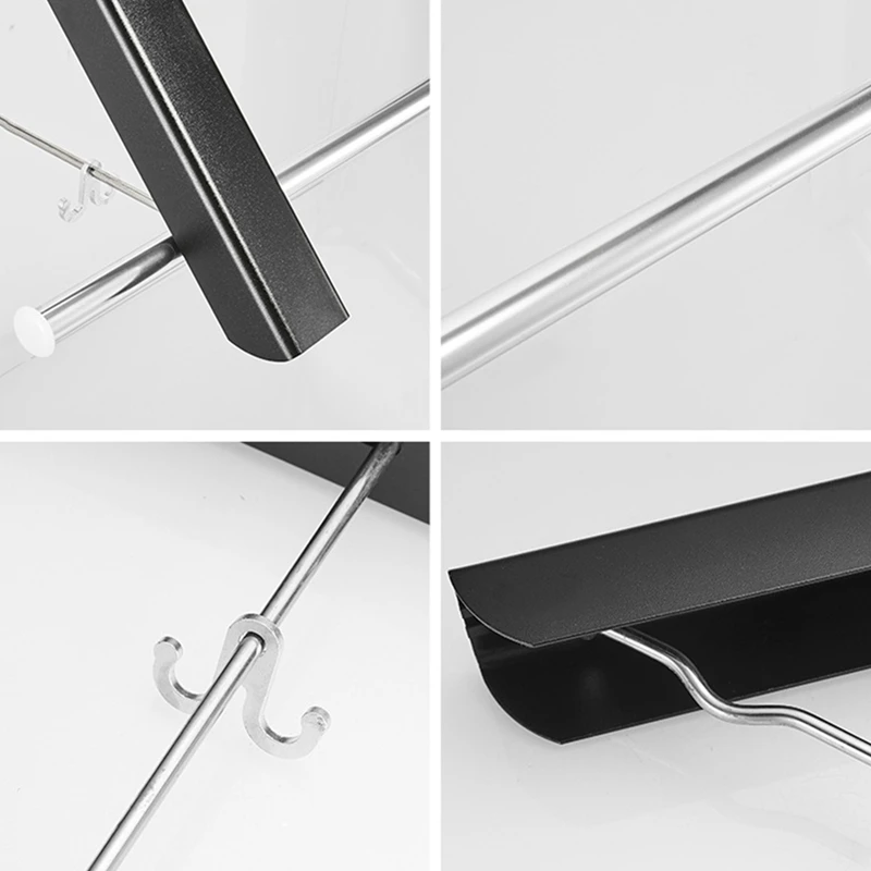 

Wall Mounted Clothes Rack,Folding Coat Hanger Dryer Hanging Rail Rod Wardrobe Hooks for Bathroom Balcony