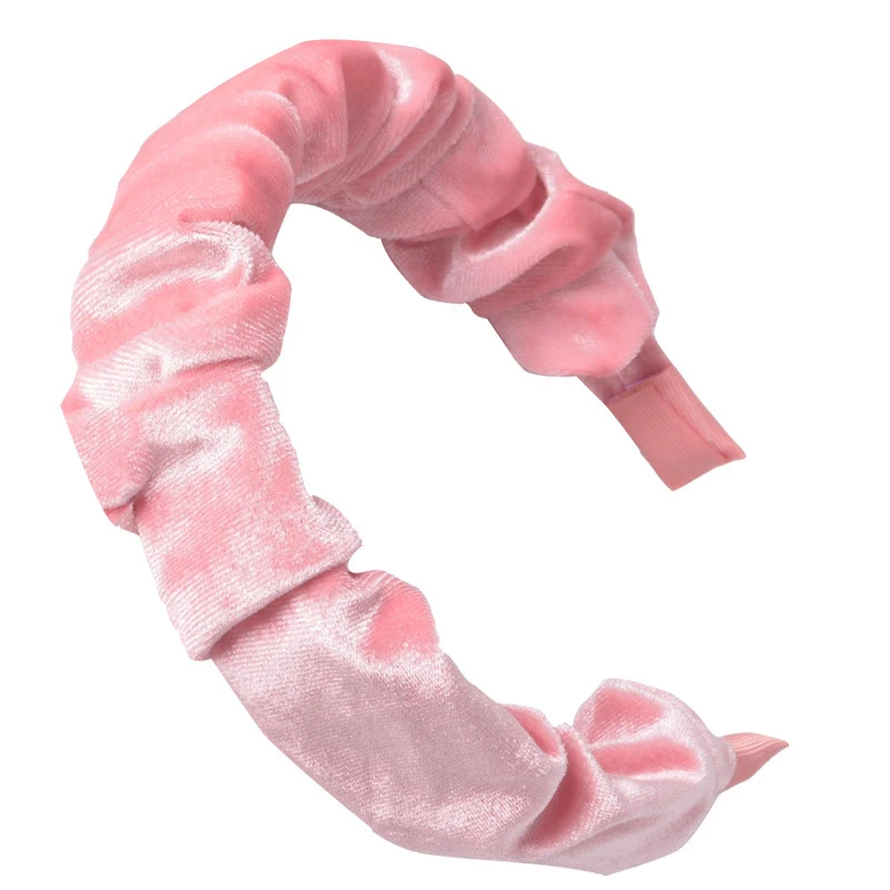 

Women Soft Ruched Velvet Vintage Head Band Lady Hoop Wide Hairbands Woman Headbands Korean Girls Hair Accessories